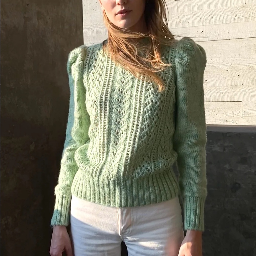 NWT Greylin Thea Pointelle Crew Neck Sweater XS